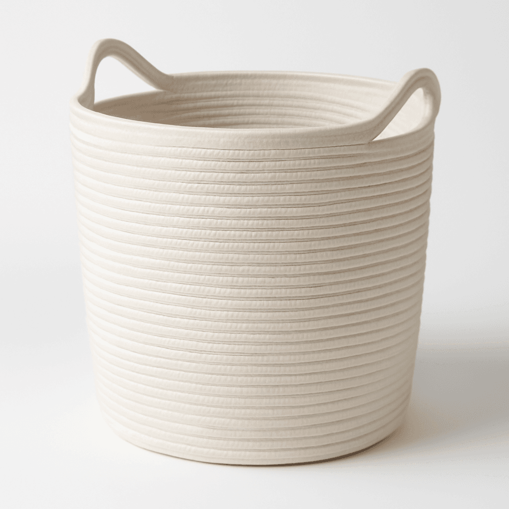 Extra Large Storage Baskets Cotton Rope Basket Woven Baby Laundry Basket with Handle for Diaper Toy Cute Neutral Home Decor Addition Diaper Toy