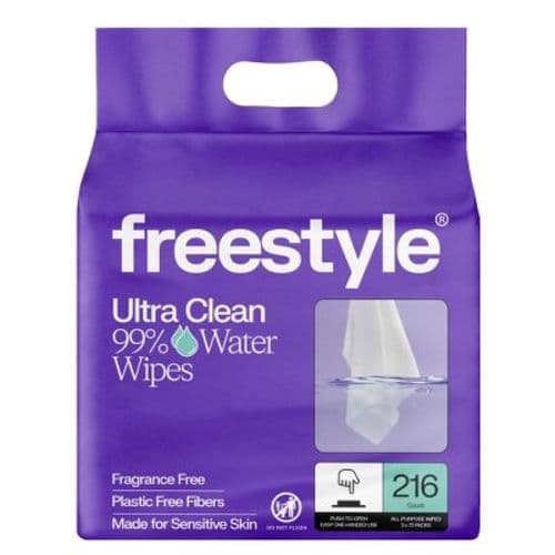 99% Water Baby Wipes, Fragrance Free for Sensitive Skin, Unscented - Flip Top Pouch Packs - 216ct