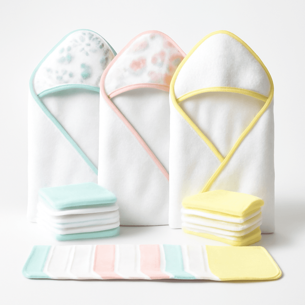 Bath Hooded Towels & Washcloths Set for Babies 23-Piece Gift Set