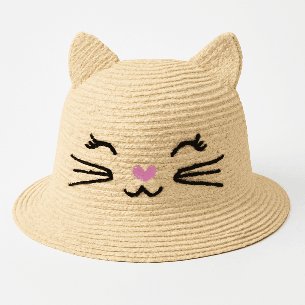 Children\',s Place Girls Novelty Graphic Straw Cat Hat
