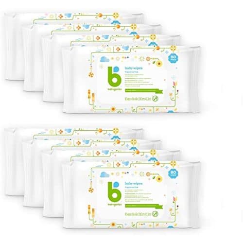 Unscented Diaper Wipes, 640 Count, (8 Packs of 80), Non-Allergenic and formulated with Plant Derived Ingredients