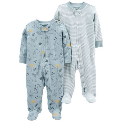 Cotton Zip-Up Sleep & Plays 2-Pack - 9M