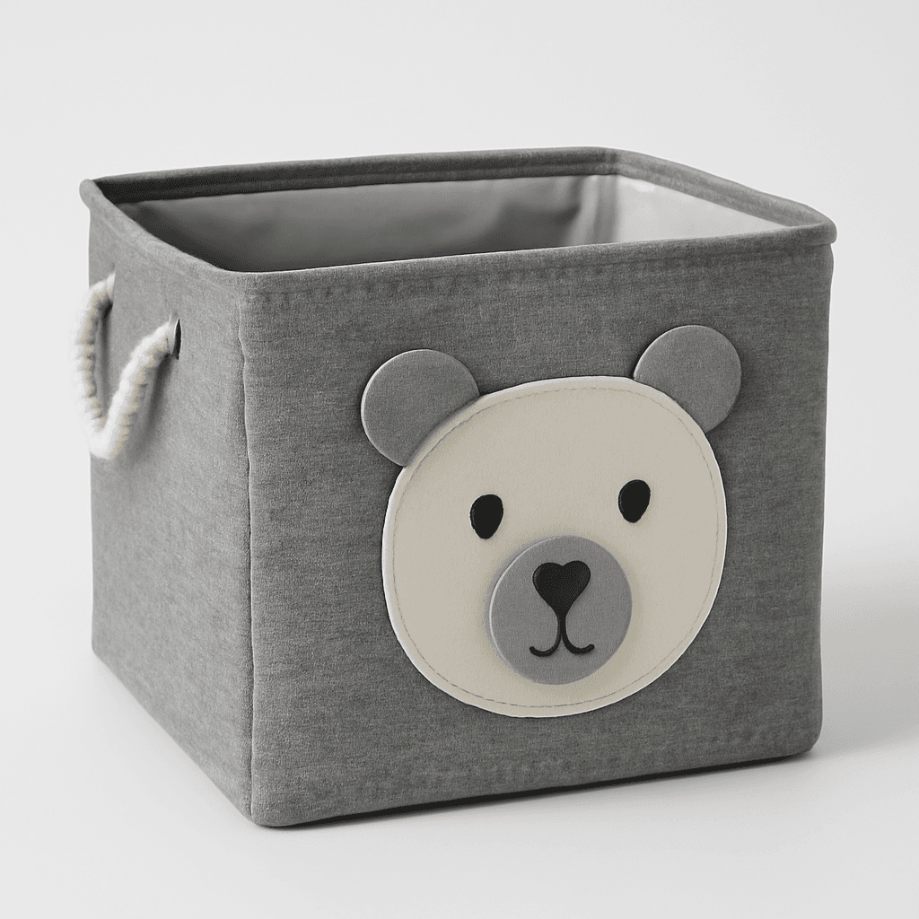 5568 Collapsible Variegated Polyester Storage Bin Medium Gray