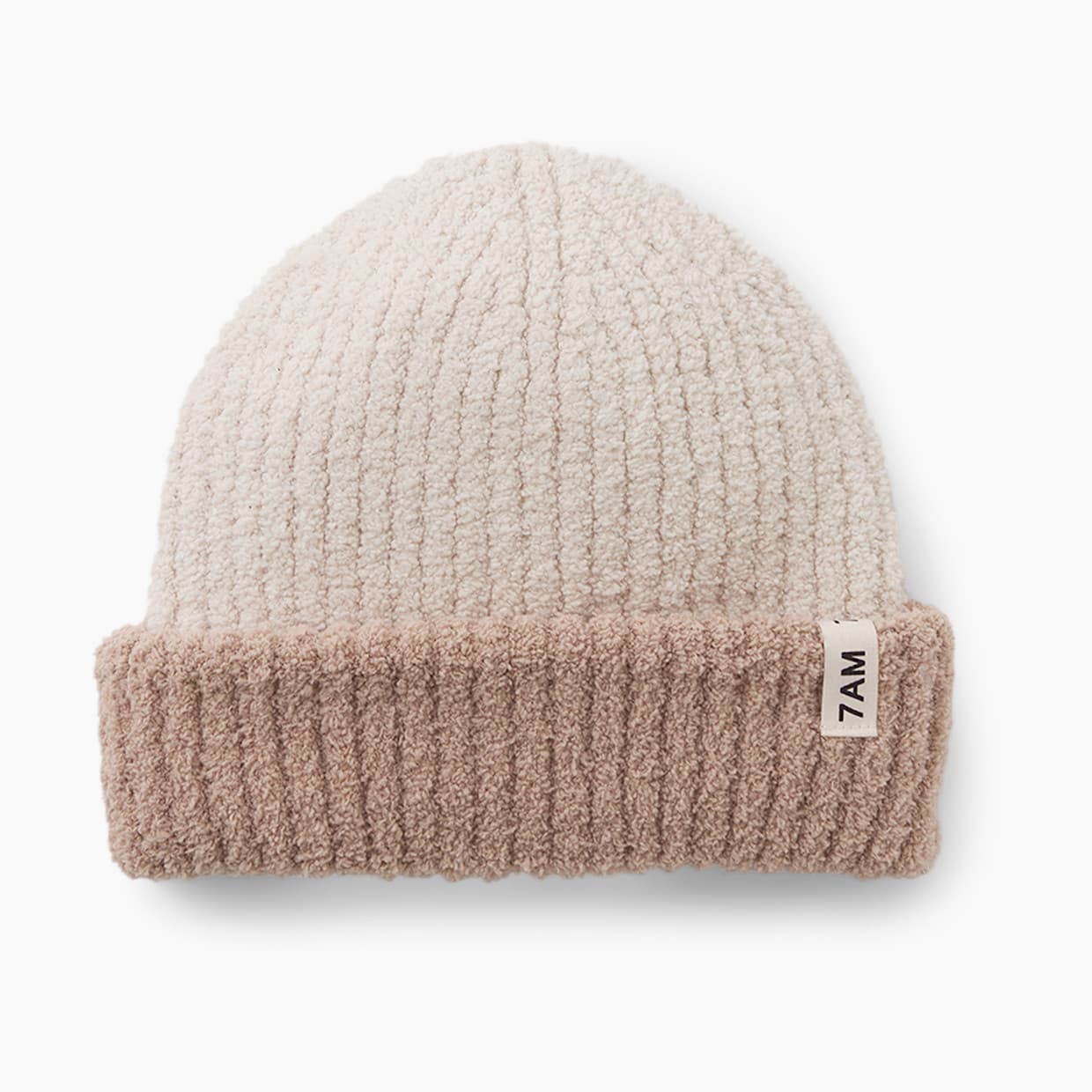 Fuzzy 2-Tone Ribbed Beanie