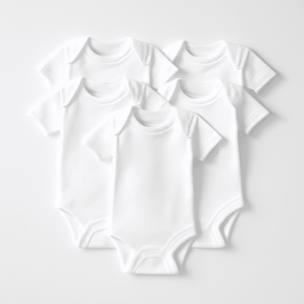 Unisex Baby 5-Pack Short-Sleeve White Onesies