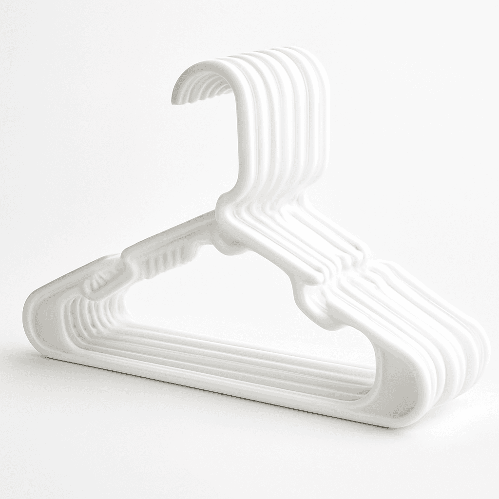 60 Pack White Plastic Children\'s Hangers Value Pack for Laundry and Closet