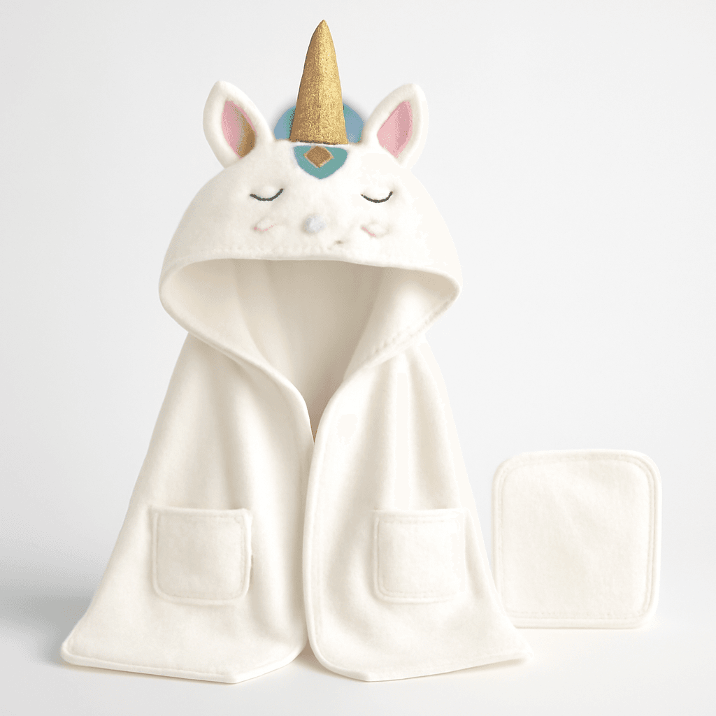 Unicorn Hooded Towel & Washcloth Set