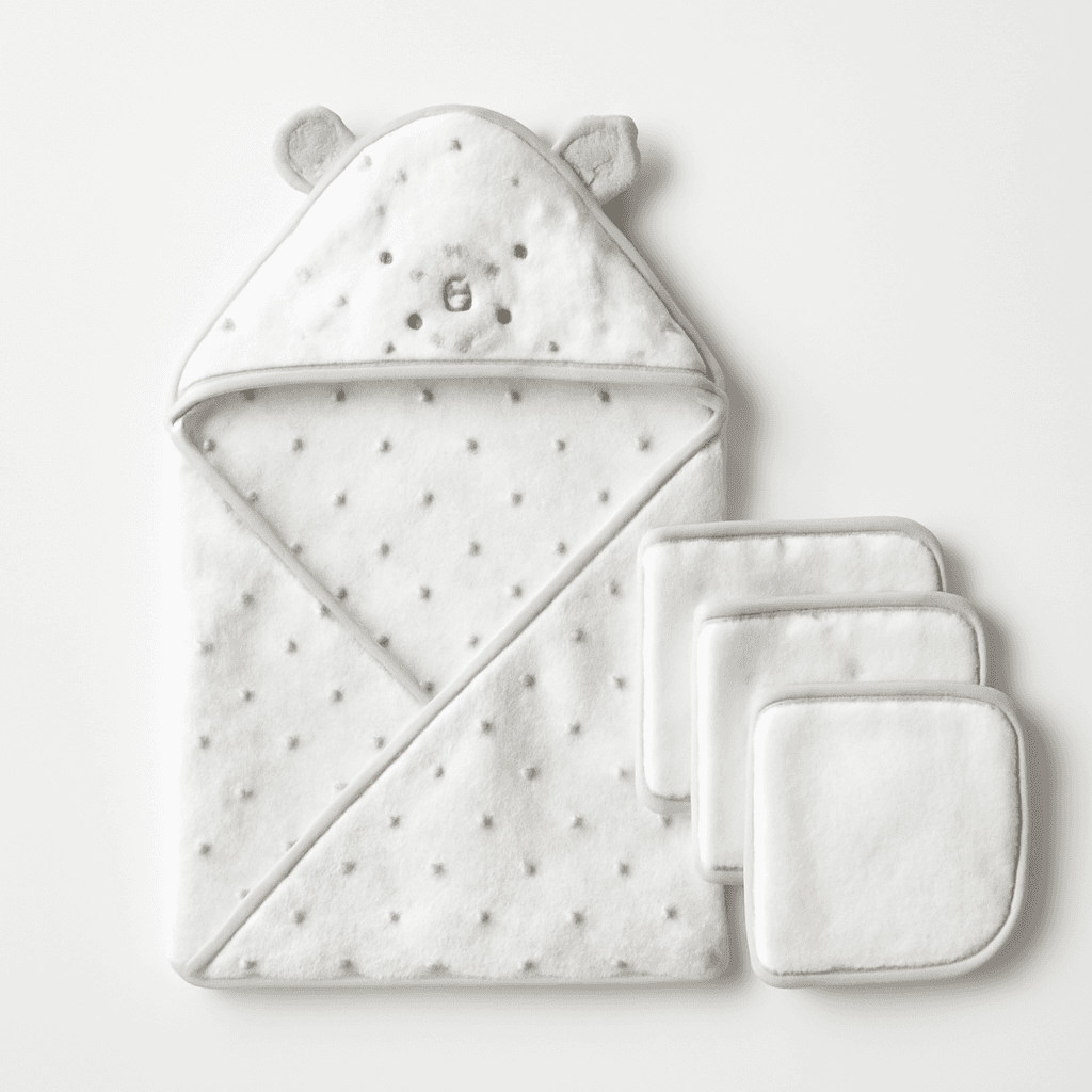 Hooded Baby Towel and Baby Washcloths