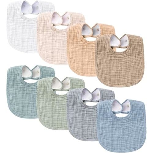 Konssy Muslin Baby Bibs 8 Pack