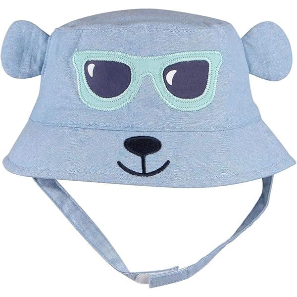 Baby Animal Sun Hat in Blue Monkey