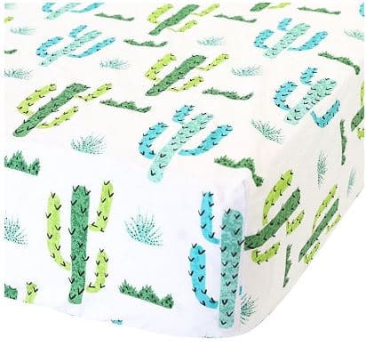 Belle Organic Cactus Crib Sheet