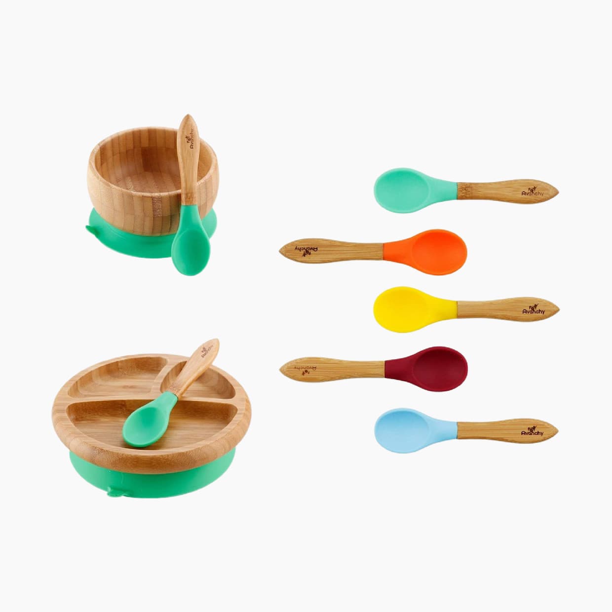 Rainbow Gift Set Baby Bowl + Baby Plate + 7 Spoons