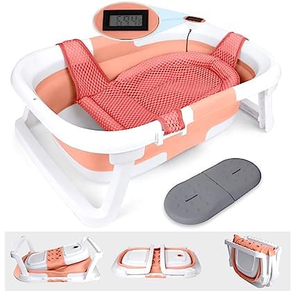 Collapsible Baby Bathtub with Thermometer