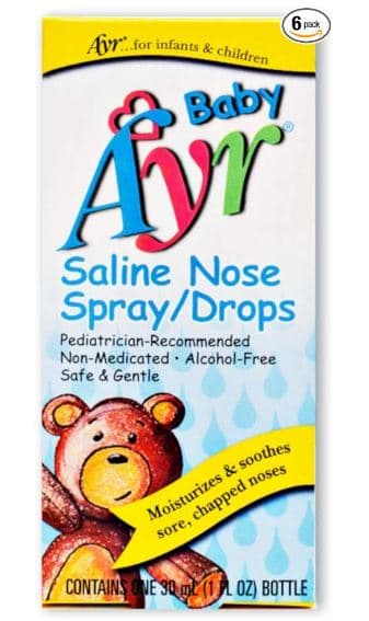 Baby Ayr Saline Nose SprayDrops 1-Ounce Spray Bottles (Pack of 6)