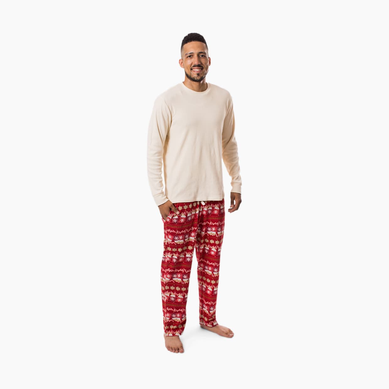 Mens Hot Cocoa Fair Isle Matching Family Pajama Set