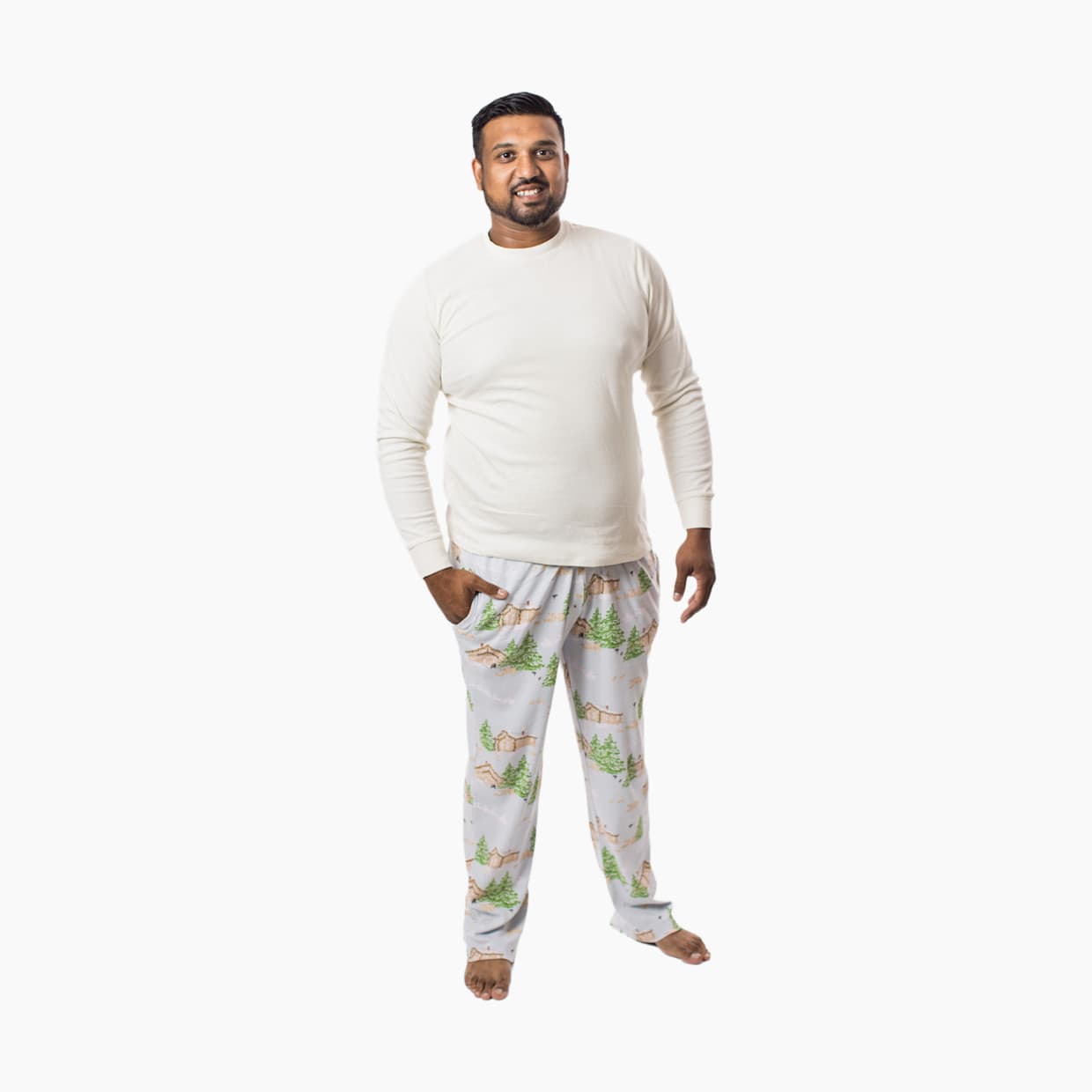 Mens Winter Cabin Matching Family Pajama Set