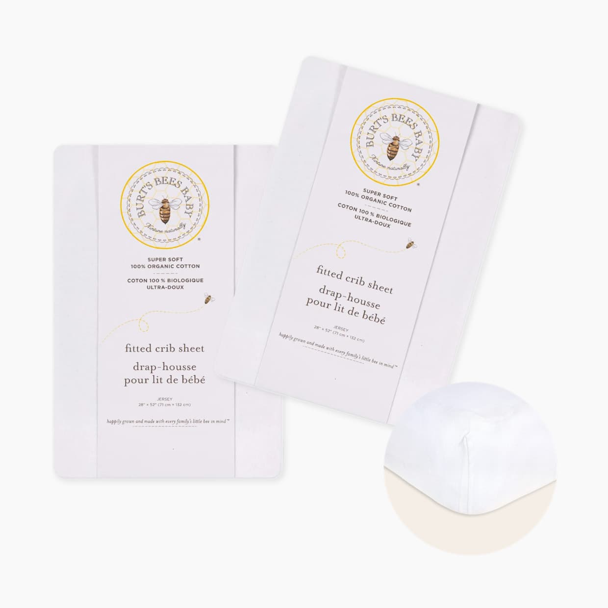 Organic Cotton Jersey Fitted Crib Sheet 2-Pack Bundle