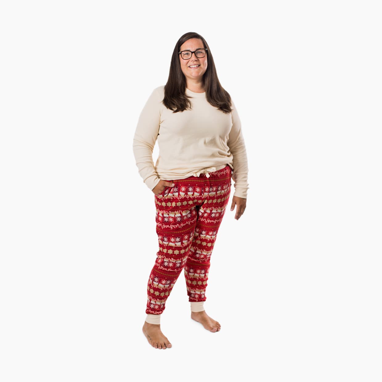 Womens Hot Cocoa Fair Isle Matching Family Pajama Set