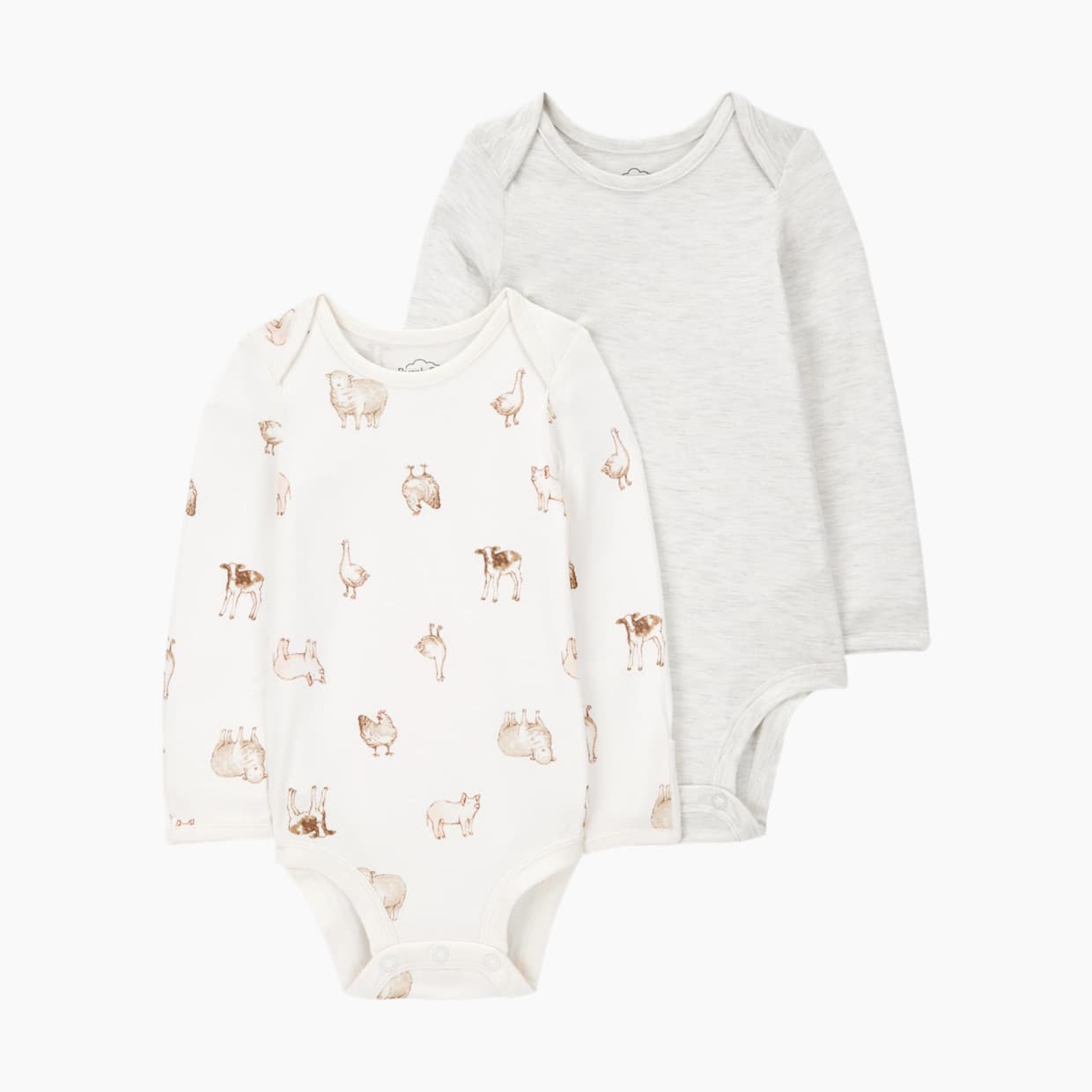 2-Pack Animal Print Long-Sleeve Bodysuits