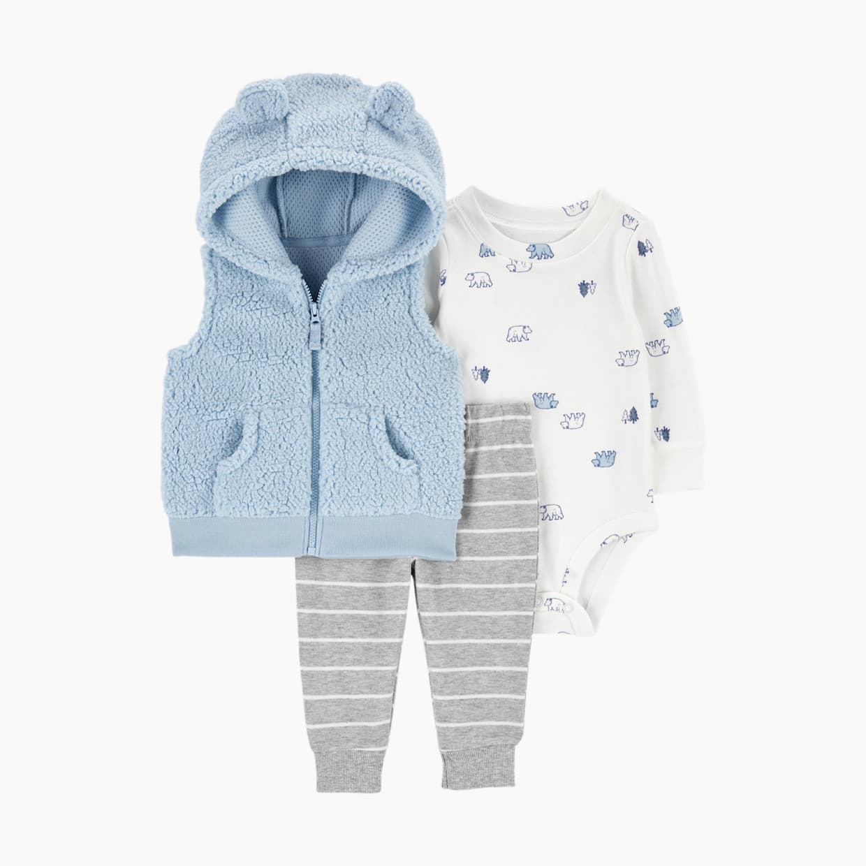 3-Piece Animal Hood Vest Set