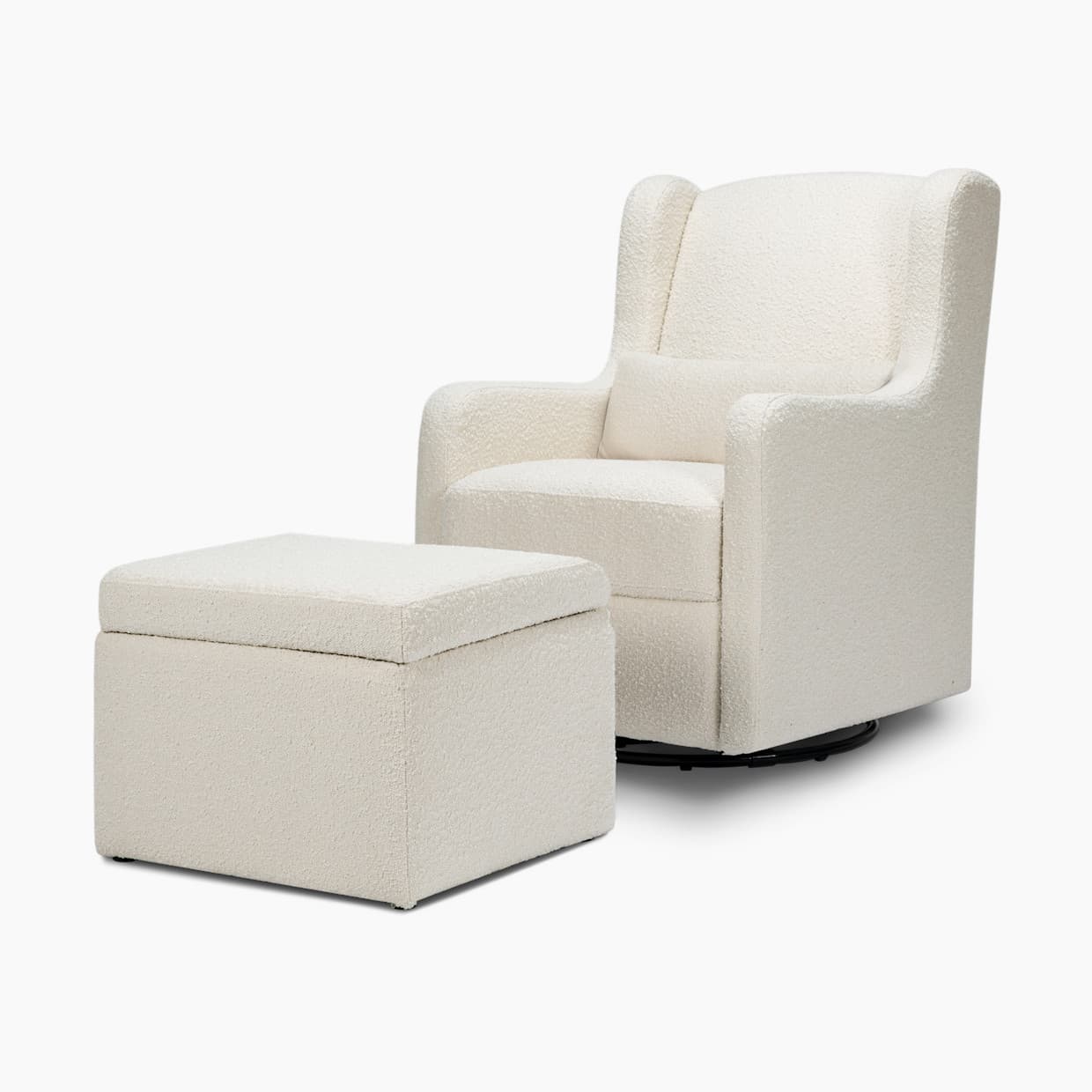 Adrian Swivel Glider with Storage Ottoman