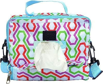Small Crossbody Diaper Bag with Portable Waterproof Changing Pad and Refillable Wipes Pouch