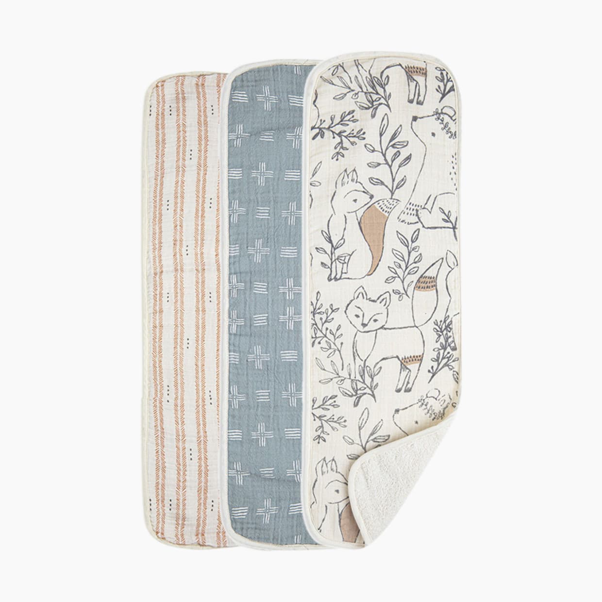 Cotton Muslin and Terry Burp Cloth Set (3 Pack)