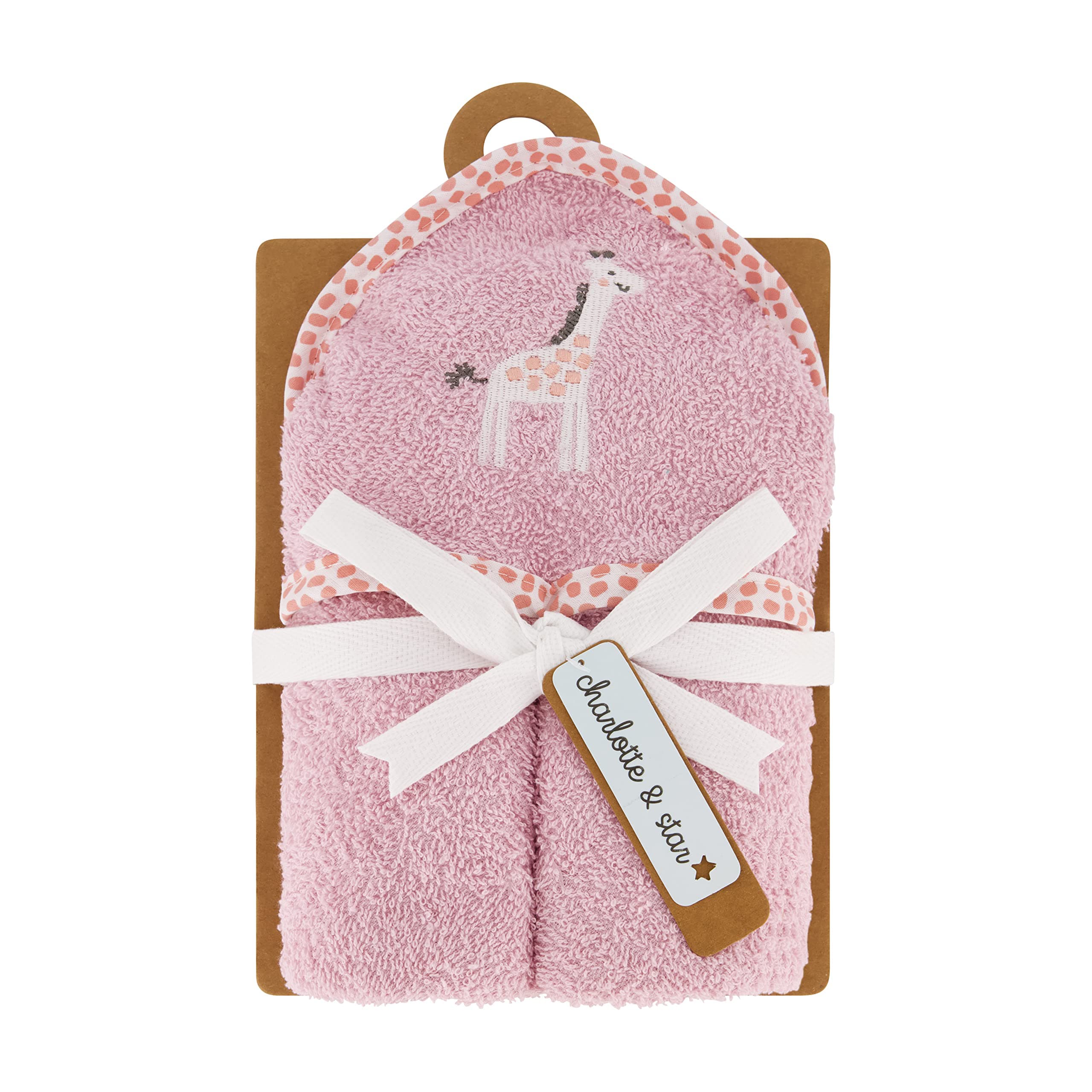 Charlotte and Star Premium Hooded Baby Bath Towel with Embroidery