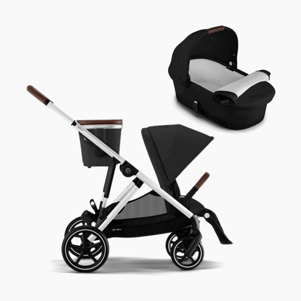 Gazelle S 2 Single to Double Stroller + Cot Bundle