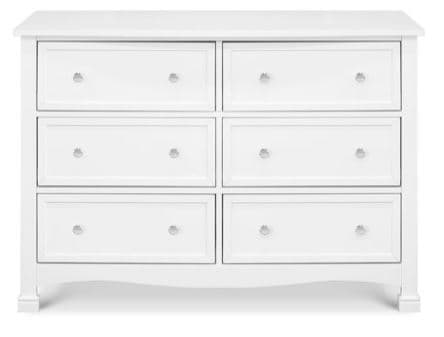 Kalani 6 Drawer Double Wide Dresser in White Finish