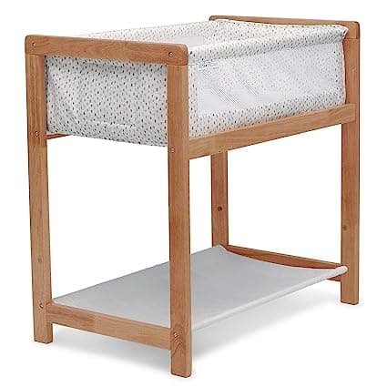 Children Classic Wood Bedside Bassinet Sleeper Portable Crib