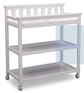 Children Flat Top Changing Table with Casters White