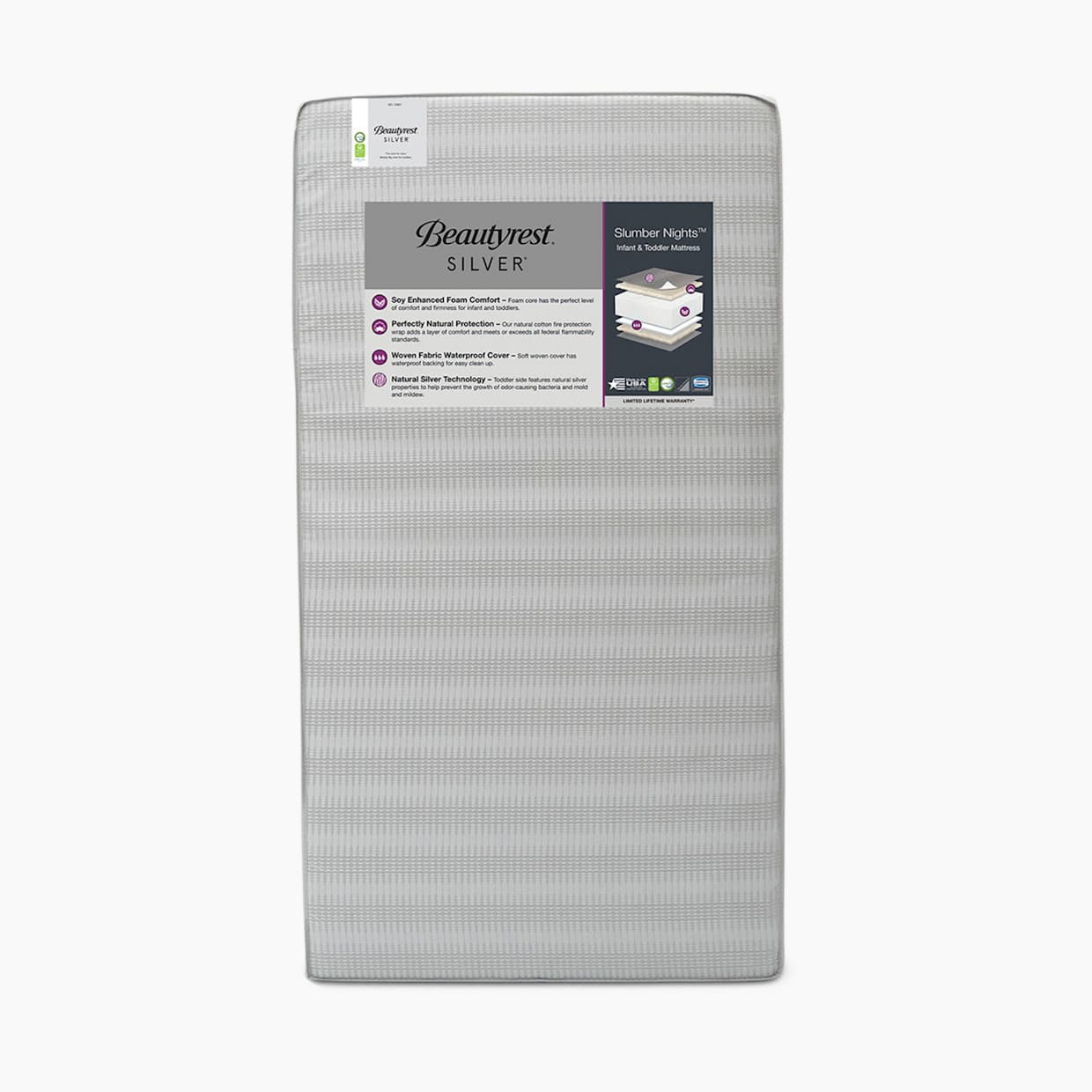 Silver Slumber Nights Crib and Toddler Mattress