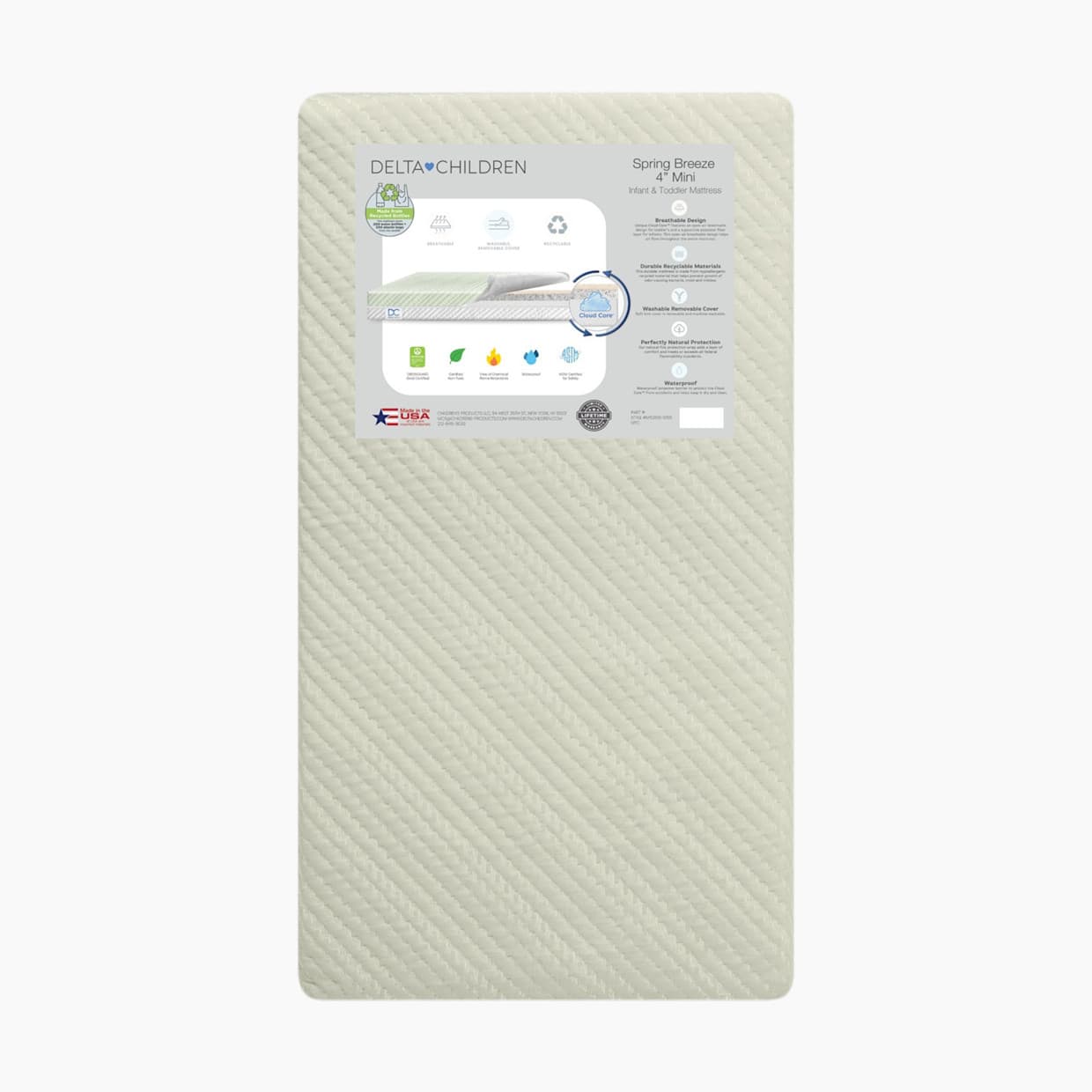 Spring Breeze 4-inch Breathable Mini Baby Crib Mattress