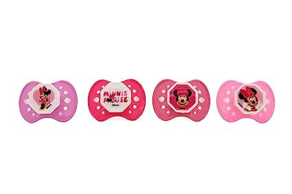 Cudlie Minnie Mouse Baby Girl 4 Pack of Pacifiers