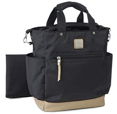 Tote Diaper Bag Coffee Run Tall BlackTan