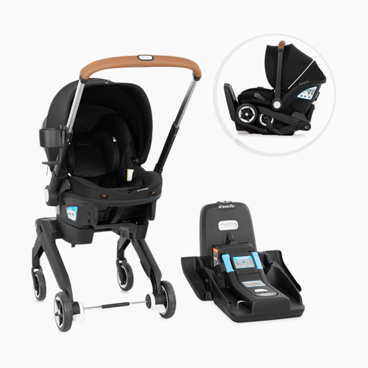 Shyft DualRide Infant Car Seat Stroller Combo w Carryall Storage & Extended Canopy