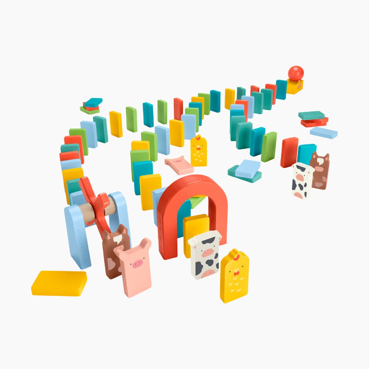 Wooden Domino Run Playset