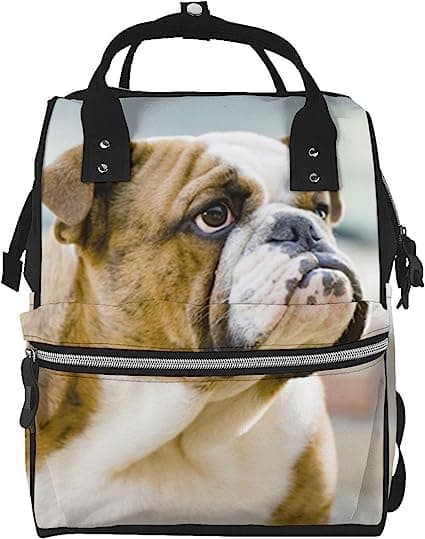 English Bulldog Printed Diaper Bag Backpack