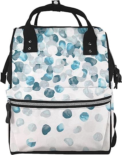 Pattern Of Blue Printed Diaper Bag Backpack