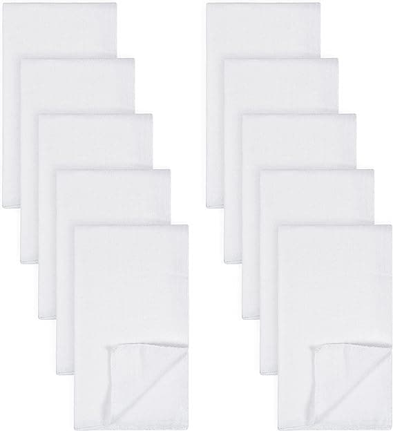 Unisex Baby Boys Girls Birdseye Flatfold Cloth Diapers Multipack White 10 Pack