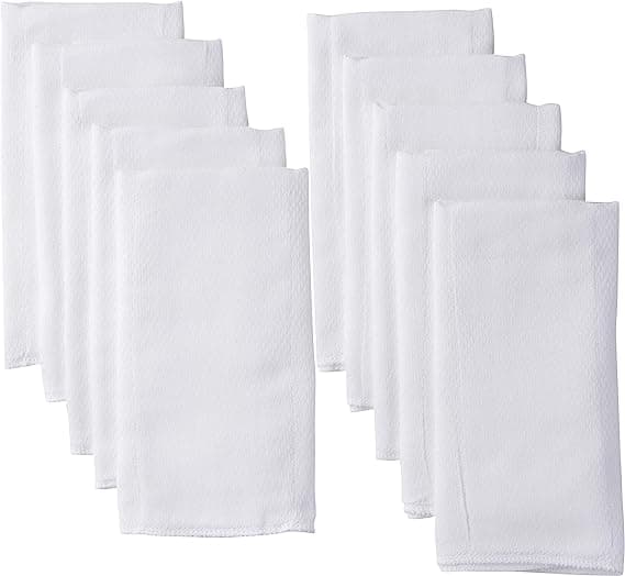 Unisex Baby Boys Girls Birdseye Prefold Cloth Diapers Multipack White 3-Ply 10 Pack