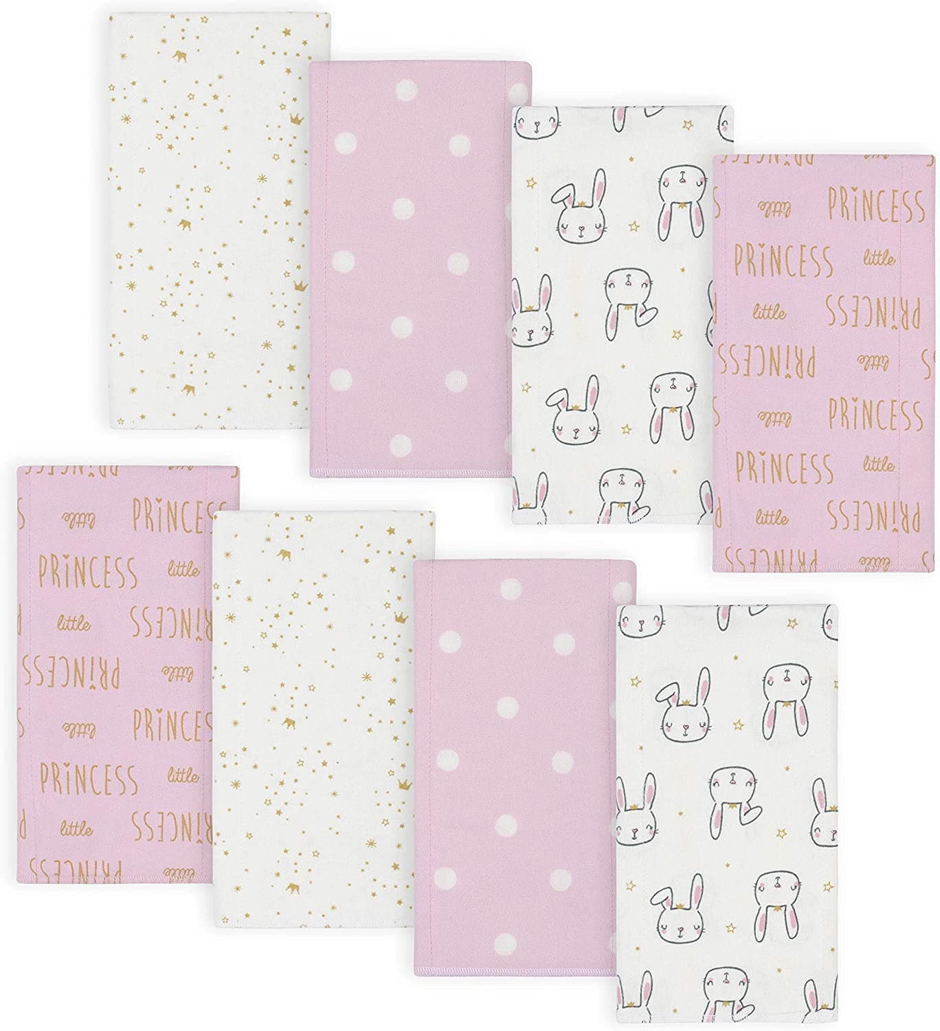 Unisex-Baby 8-Pack Cotton Flannel Burp Cloths