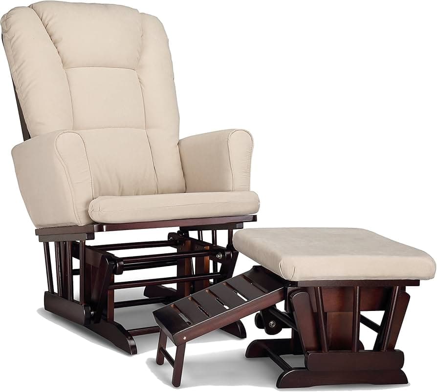 Sterling Semi-Upholstered Glider and Nursing Ottoman