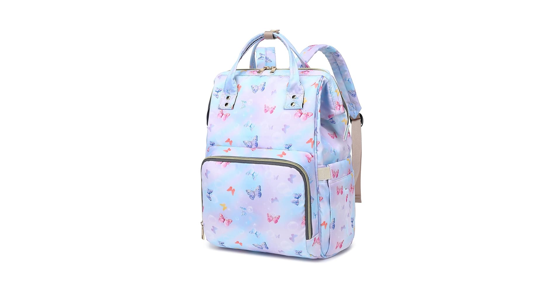 Of Butterflies Printed Diaper Bag Backpack