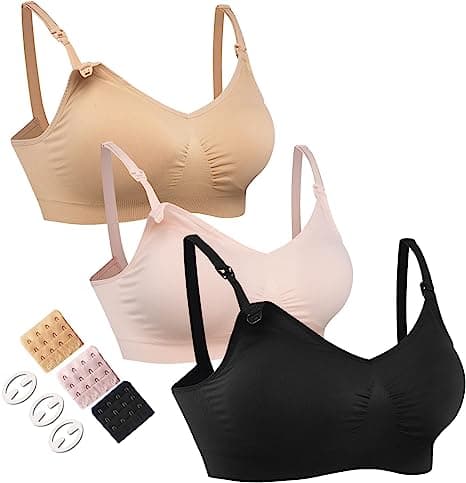 3Pack Full Cup Nursing Bras Seamless Maternity Bras
