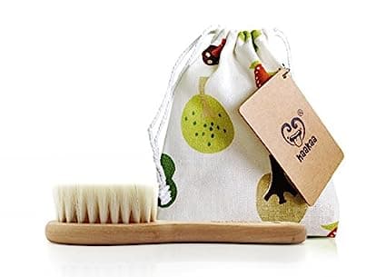 Wooden Baby Hairbrush with Natural Goat Wool Bristles