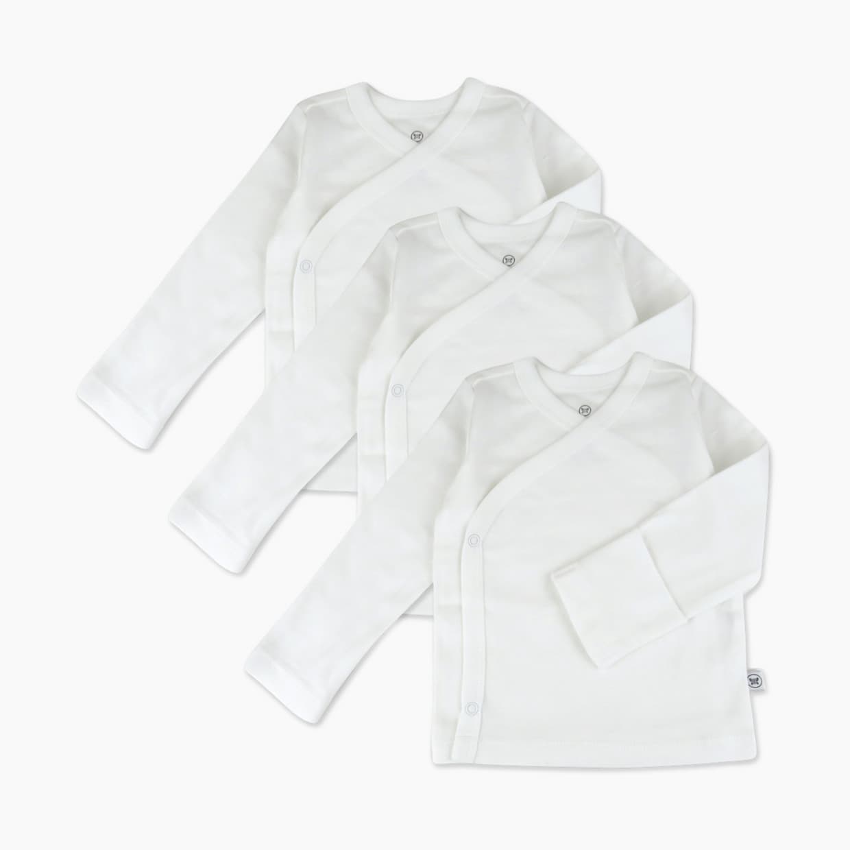 3-Pack Organic Cotton Long Sleeve Side-Snap Tops