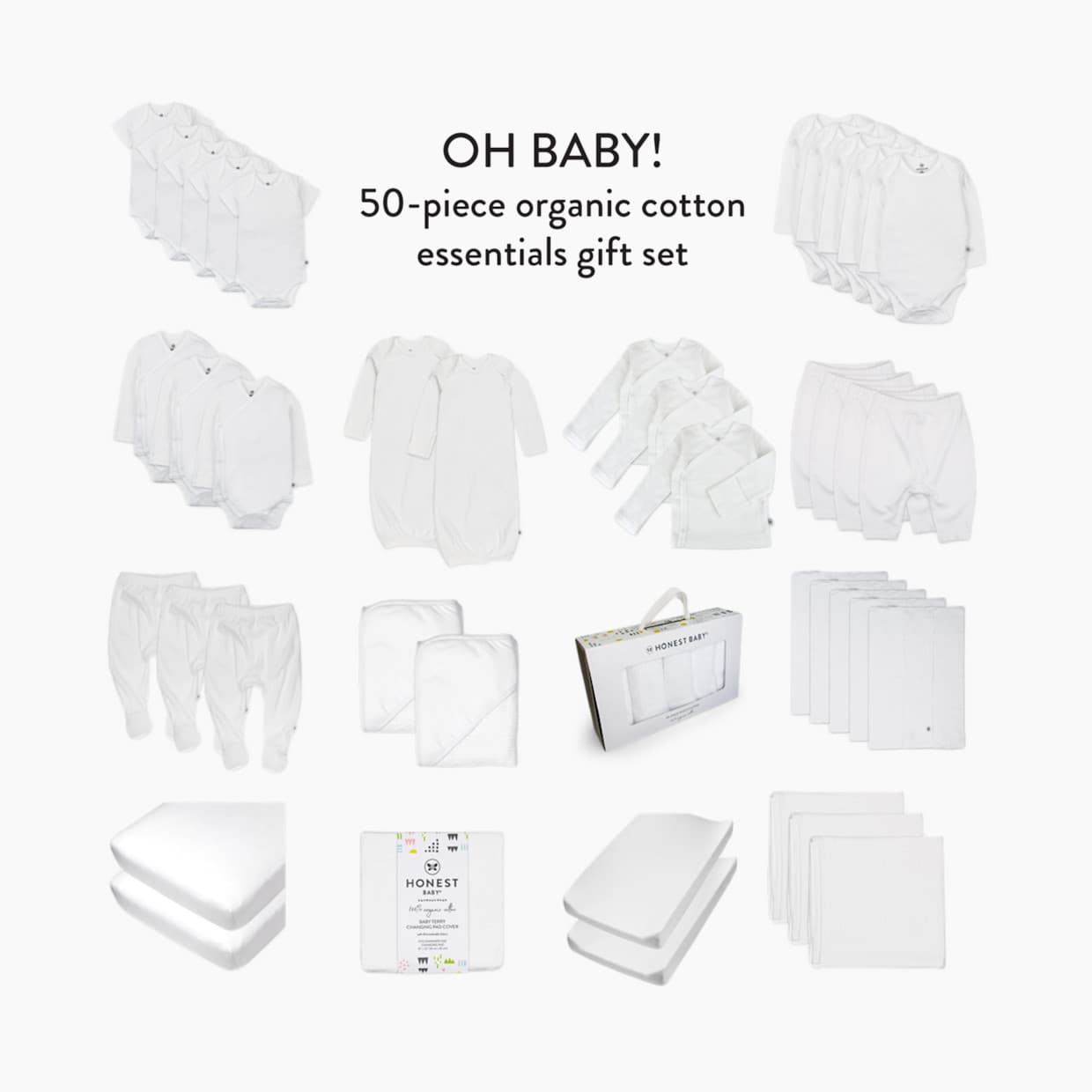 50-Piece Organic Cotton Oh Baby Gift Set