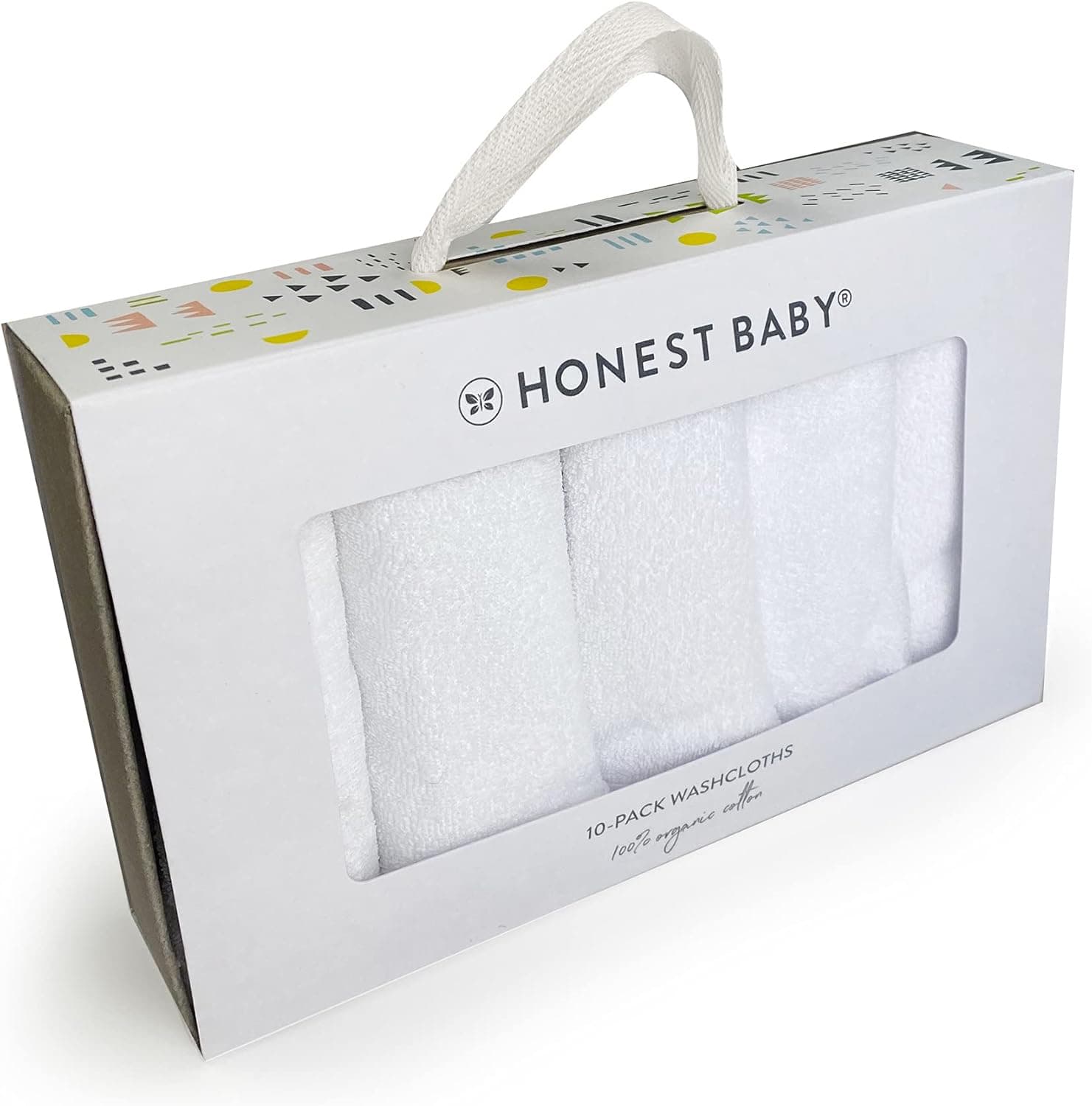 10-Pack Organic Cotton Baby-Terry Wash Cloths,